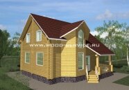Проекты брусовых деревянных домов, цены - Дом из бруса ЕЛЕНА